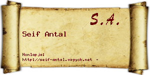 Seif Antal névjegykártya